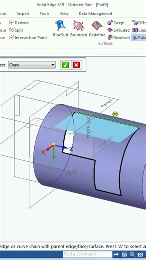 Comando surface warp curve Siemens Solid edge ST9 #app #autocad #cad #automobile
