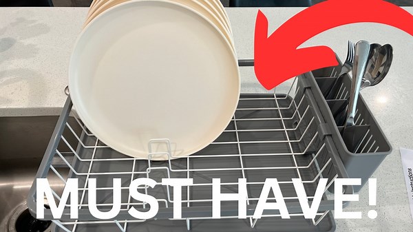 Watch Review - Dish Drying Rack - Space-Saving Dish Rack,Dish Racks for Kitchen Counter with Drainboard, R on Amazon Live