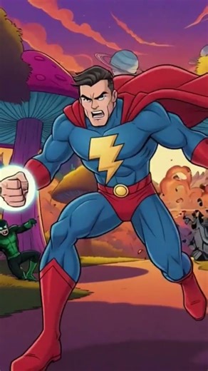 #cartoon Superman action fight