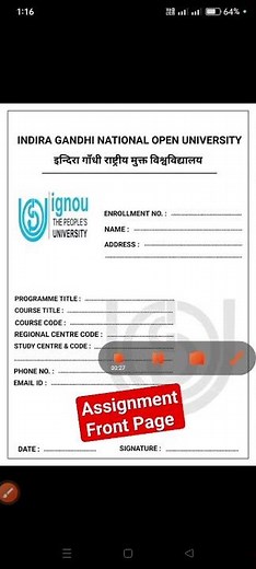 IGNOU Assignment Front Page | How To Download IGNOU Assignment Front Page | #IGNOU Assignment Page