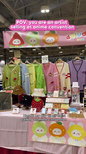 Selling in artist alley at anime cons are literally marathons 🤣 but it’s still super fun. Throwback to FanExpo Toronto 2023 #fanexpo #artistalley #animecon #animeconvention