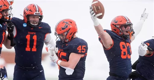Hope football won its first playoff game, now gets set for No. 1 team in the country