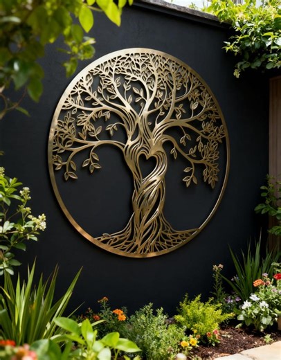 Tree of Life Metal Wall Hanging Mural, Large Metal Tree of Life Design Wall Art, Home Decor, Courtyard Decor, Outside Yard Garden Decor - Etsy