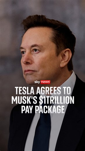 296K views · 3.1K reactions | Elon Musk's one step closer to becoming the world's first trillionaire  It's after Tesla shareholders approved his new performance-based pay deal. #skynews #elonmusk #tesla | Sky News | Facebook