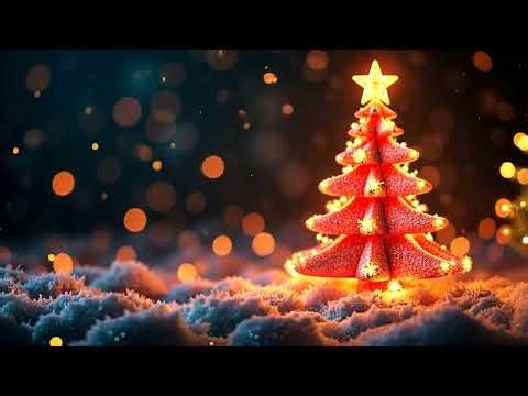 Fiery red mini Christmas tree background loop