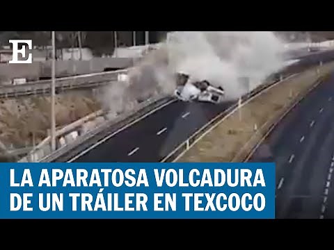 Tráiler lleno de cemento sufre volcadura en la carretera México-Veracruz | EL PAÍS