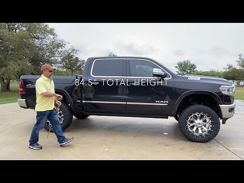 2020 Ram 1500 BDS 4" Lift air suspension with height measurements