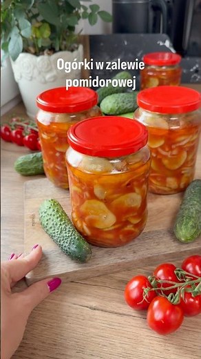 Ogórki w zalewie pomidorowej na zimę 🥒❤️