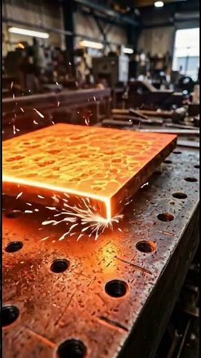 Industrial Steel Load Distribution Plate Laser Rust Removal | Heavy Corrosion Cleaning Process