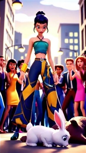 Zoey Saves a White Rabbit | Cutest Maknae vs Jackal on Busy Street (Epic Short Film)