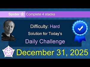 Microsoft Solitaire Collection: Spider - Hard - December 31, 2025
