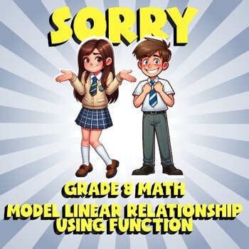 Model Linear Relationship Using Function SORRY Math Game  No Prep Grade 8 Review