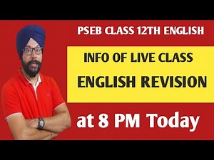 Info on live revision class today on @learnwithharvindersir a8 8 PM