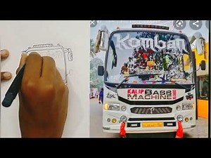 How to draw kerala tourist bus komban. For komban bus lovers