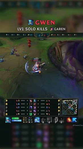 Gwen LV1 SOLO KILLS Garen | KR Master Patch 26.12 #shorts