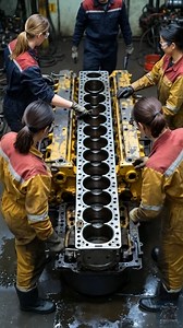 Rebuilding a Giant: Engine Major Overhaul in Progress 👩🏻‍🔧 #mechanic #caterpillar #fblifestyle #overhaul #reels | Engine Xpress