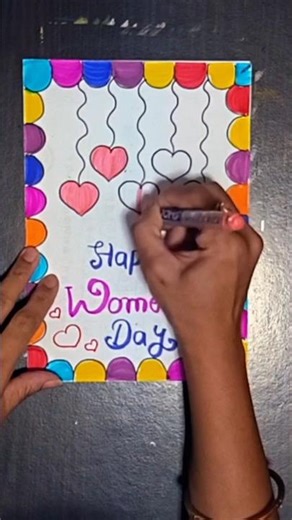 Happy Women's Day Card #ytshorts #drawing #shorts #ytshorts#viral#trending #republicday