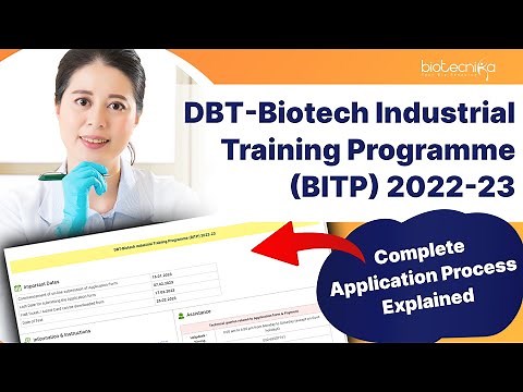 How To Apply For DBT- Biotech Industrial Training Programme BITP 2022-23 - Detailed Video
