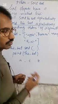 Sort the list in python | #python | #youtubeshorts