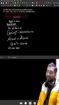 Finding k for Equal Roots | Quadratic Equations | Class 10 Maths
