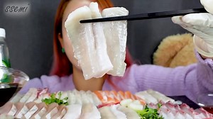 Assorted Sliced Raw Fish SEAFOOD salmon ปลา | ASMR