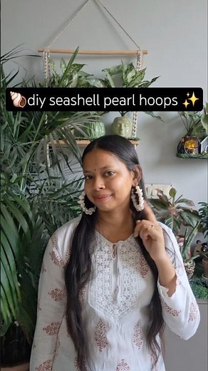 how to make pearl earring at home | diy easy seashell earrings🐚✨️| diy pearl seashell hoop earrings