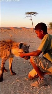 Affectionate Hyena Plays With Human — Cute Wildlife Moment! #Hyena #FriendlyHyena #CuteAnimals