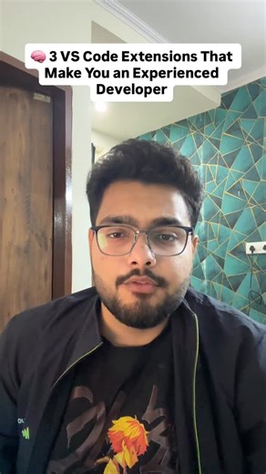 Vaibhav Tiwari | Software Engineer on Instagram: "🧠 **3 VS Code Extensions That Make You an Experienced Developer** 🔥 **1. GitLens** Pros understand *why* code exists. GitLens shows commit history, authors, and context directly in your editor. 🧹 **2. ESLint** Experienced devs prevent bugs before they happen. ESLint enforces best practices and keeps your code reliable. ✨ **3. Prettier** Consistency matters. Clean, readable code is a sign of a professional developer, and Prettier guarantees it.