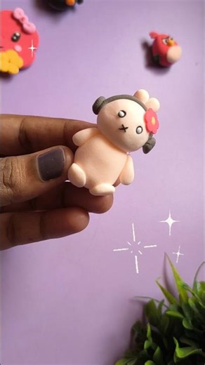 Cute Bunny Clay Charm 🎀| Beginner Clay Art #shorts #clay #clayart #satisfying #art #craft