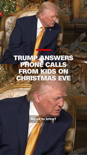 CNN on Instagram: "On Christmas Eve, President Donald Trump speaks to children whose calls to NORAD to track Santa have been patched through to Mar-a-Lago. Read more at the link in @cnn's bio."
