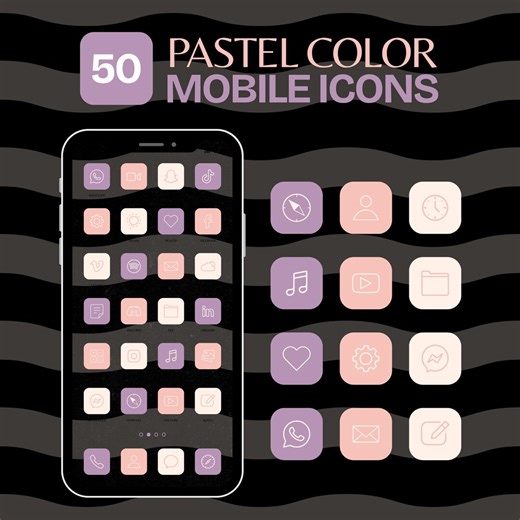 50 Pastel Parisian App Icons | Aesthetic Icon Pack for Ios & Android | App Covers | Free Custom Icons - Etsy