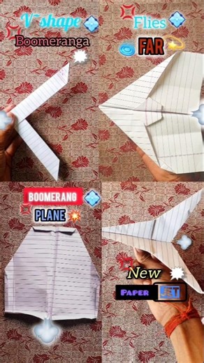 4,Types of boomerang,how to make a Secret paper boomerang, paper crafted boomerang #shorts