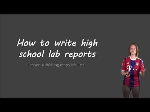 Lab report materials sections