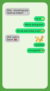 Take the group chat on a group trip. Book a Zipcar near you in minutes--with gas on us. | Zipcar