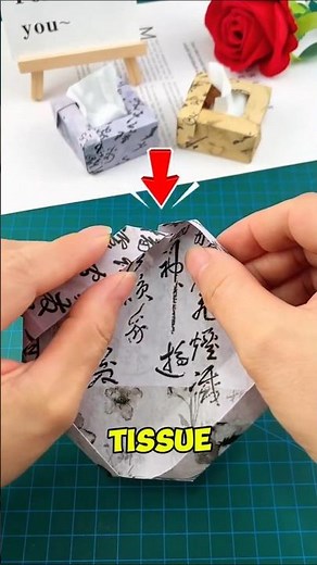 How to Make a Mini Origami Tissue Box | Easy Paper Craft Tutorial #shorts #diy