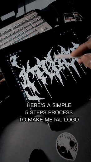 5 Step Process to Create Metal Logo | Graphic Design TikTok