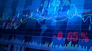 Stock market trend of animation.