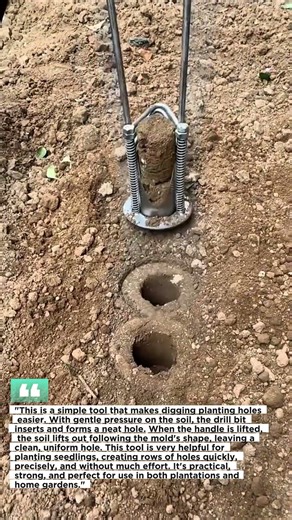 “This is a simple tool that makes making planting holes easier #machine #amazing #fyp