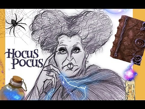 How-To Draw Winifred Sanderson | Hocus Pocus 2 | Disney Plus
