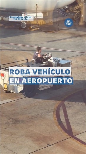 De paseo por la pista: hombre roba un remolcador y conduce cerca de aviones en California #shorts