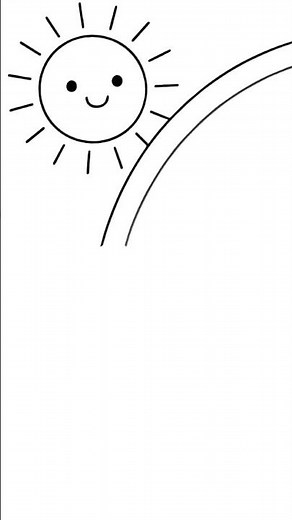 أسهل رسم قوس قزح وسحاب وشمس خطوة بخطوة للمبتدئين 🌈☁️✨ | Easy Drawing