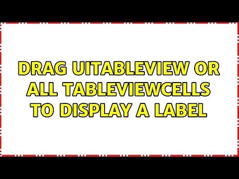Drag UITableView or all TableViewCells to display a label