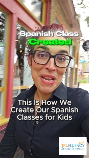 What helps kids learn Spanish the most... stories, songs, or live classes? This is how we create our Spanish Classes for kids! #homeschoolmoms #spanishforkids #spanishclasses #spanishonline #spanishforparents #bilingualkids