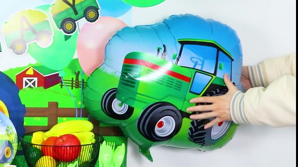 YIGZAG Farm Green Tractor Birthday Party Supplies, Tractor Birthday Decorations with Tractors Balloons, Backdrop, Tablecloth, Banner, Cake Toppers, John Deere Party Supplies Plates Napkins