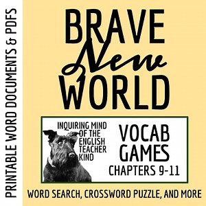 Brave New World Chapters 9, 10, and 11 Vocabulary Games for High School ELA