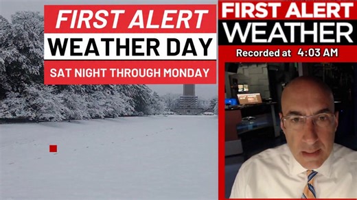 Good Friday Morning, First Alert Weather Tags are up tomorrow evening through Monday for a huge and very cold winter storm coming our way. •Snow starts after sunset Saturday •Changes to sleet around sunrise on Sunday •Sleet and Freezing rain all day Sunday •Tapers off before Monday Sunrise The POTENTIAL is there for 1/2 to 1 inch of freezing rain to fall in some areas on Sunday. This would bring widespread and long lasting power outages and treacherous travel. Please use today and tomorrow to pr