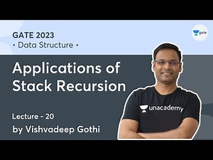 Data Structure | L-20 | Applications of Stack Recursion | Vishvadeep Gothi