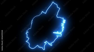 map of Jersey City in New Jersey with a blue glowing neon effect