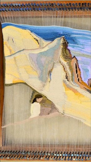 How to weave by hand | Weaving tapestry with needle on a frame loom |