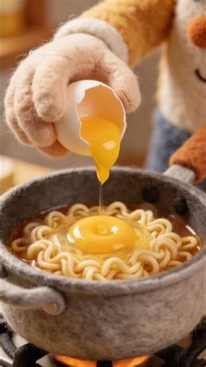 Satisfying Felt Ramen Stop Motion 🍜✨ #asmr #shorts #viral 羊毛フェルトで本物そっくりなラーメン🍜✨양모 펠트로 만든 맛있는 라면 🍜✨